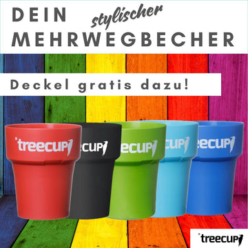 SELBST DESIGNEN // treecup Mehrwegbecher aus Biokunststoff 300ml inkl. Deckel mit Logo