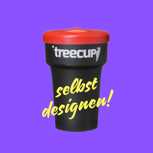 SELBST DESIGNEN // treecup Mehrwegbecher aus Biokunststoff 400ml inkl. Deckel mit Logo