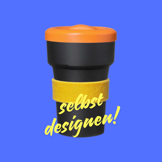 SELBST DESIGNEN // treecup Mehrwegbecher aus Biokunststoff 400ml inkl. Deckel ohne Logo