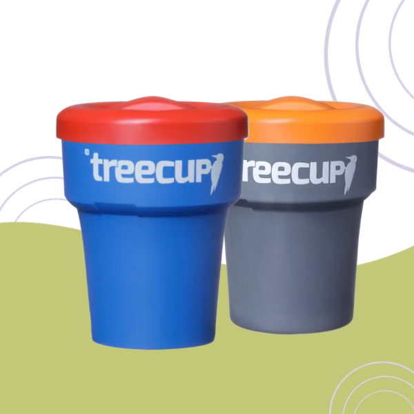 2 x treecup Mehrwegbecher - 300 ml inkl. Deckel mit Logo