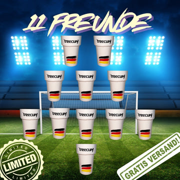 11 x Limited Edition - treecup Mehrwegbecher 400ml mit DE-Motiv