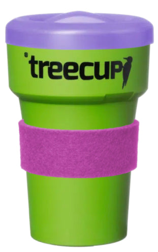2 x treecup Mehrwegbecher 400 ml + 2 x Deckel + 2 x Manschetten (s. Abbildung)