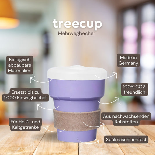 SELBST DESIGNEN // treecup Mehrwegbecher aus Biokunststoff 300ml inkl. Deckel ohne Logo